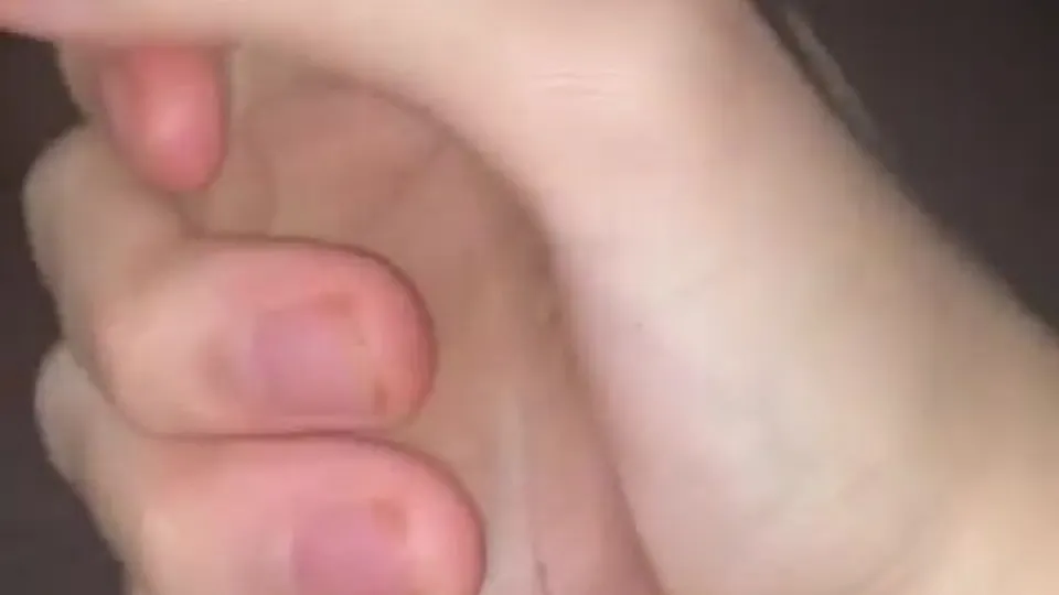 Teen with uncut schlong cums