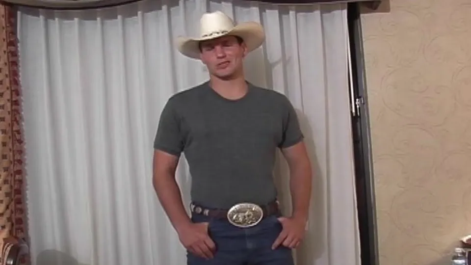 Texas cowboy puts on a show, jerks & cums - ThisVid.com