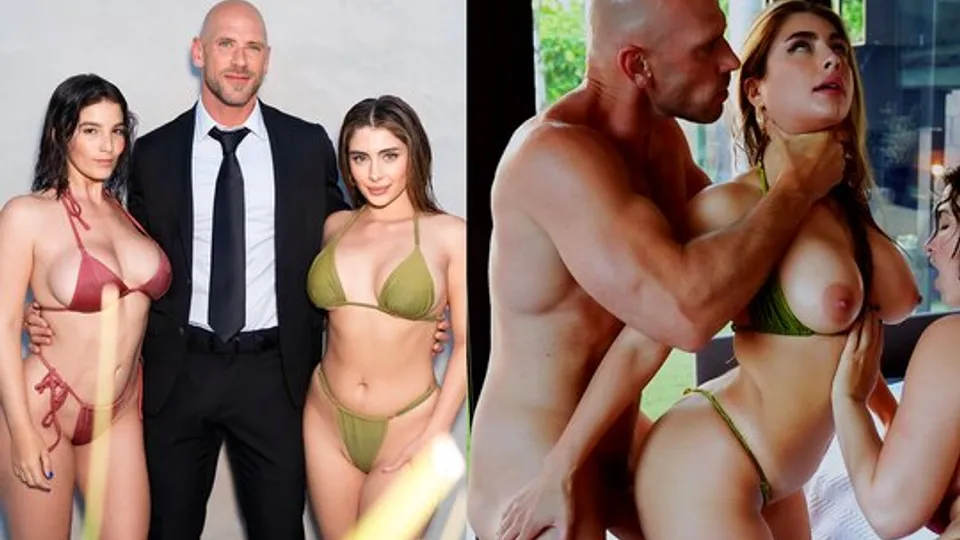 The bald brutal macho made an excellent grouping with girls