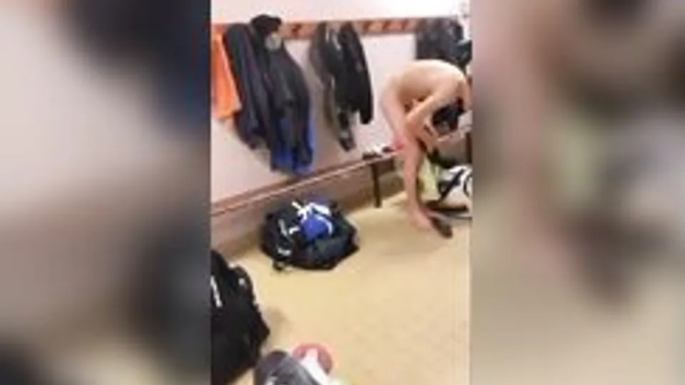 The guy was filmed in the locker room