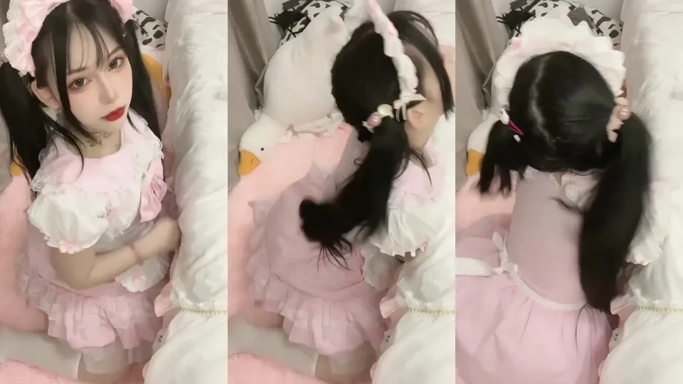 The temptation of the maid with twin ponytail tattoos  