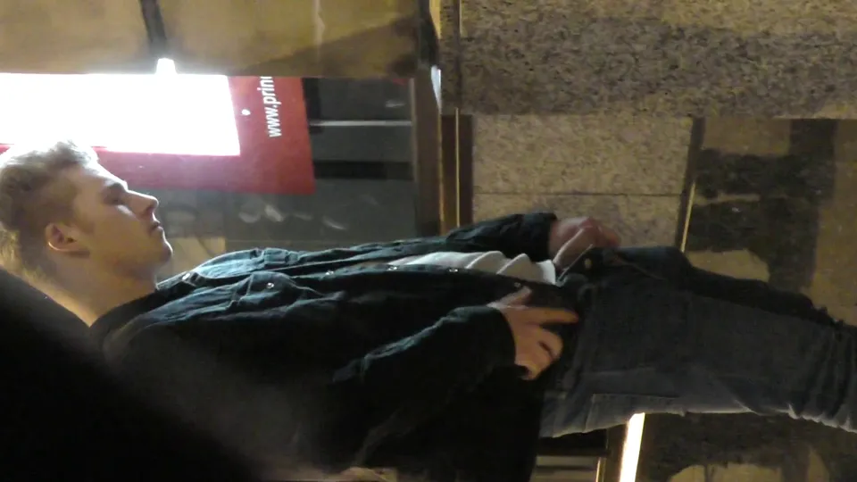 Thick uncut cock pissing on the street - ThisVid.com