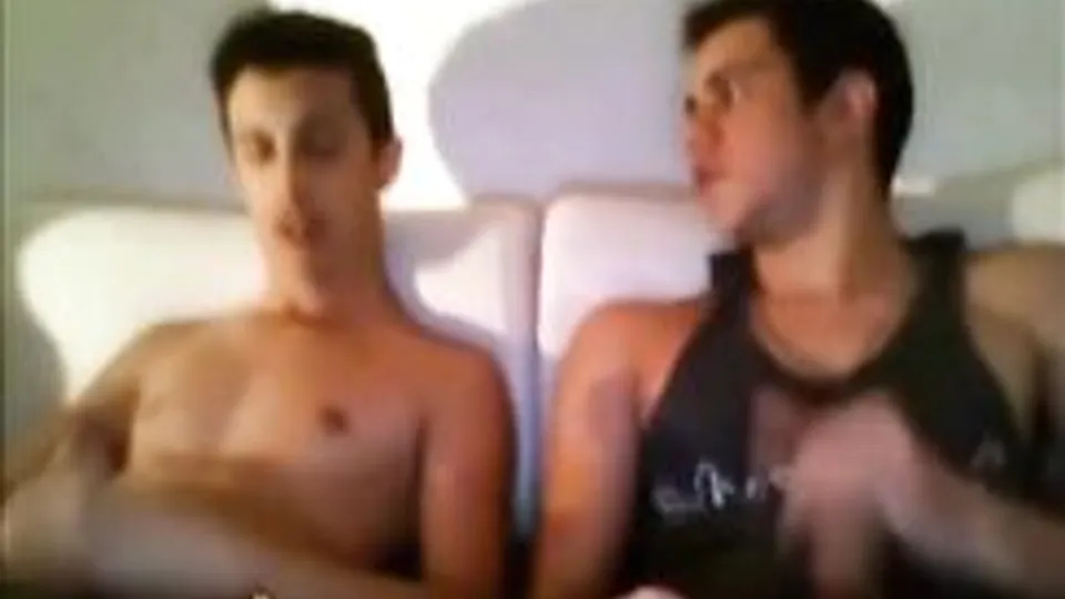 Three straight mates jerking off porn buddies