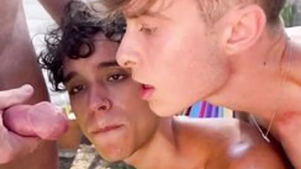 Three Twinks Bare Fuck Backyard.