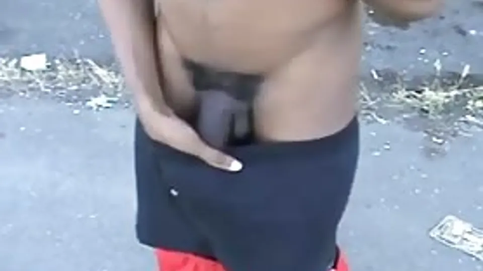thug boy swinging his Monster dick around