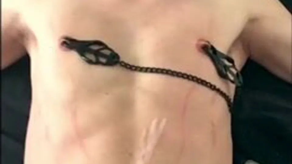 Tied leather mask milked and edged