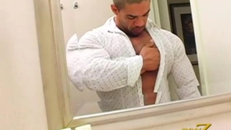 Muscular Bodybuilder Toby in Action