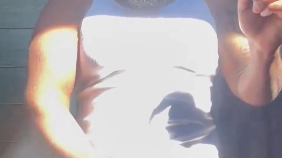 Trade smoking and stroking outside *cumshot* - ThisVid.com