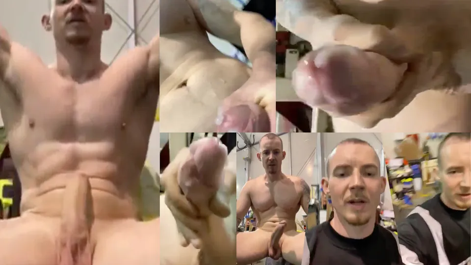 Tradie jerks his cock off in the warehouse and cums - ThisVid.com