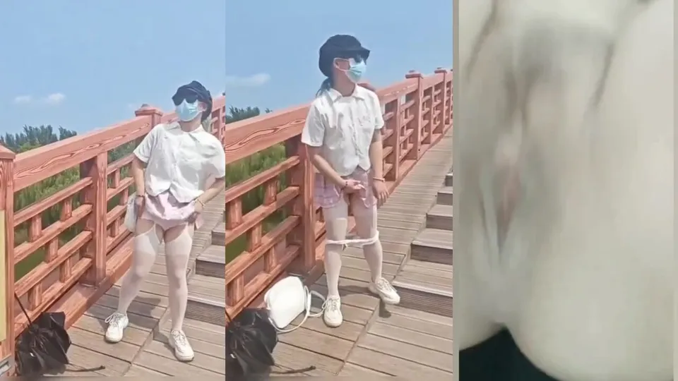 Training JK bitch exposed on the bridge  