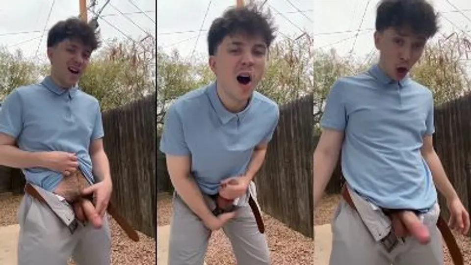 Tristan West Porn - Tristan West jerks off in the back yard | OnlyGays