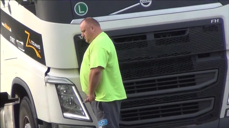 Truckers Caught Pissing in Car Park