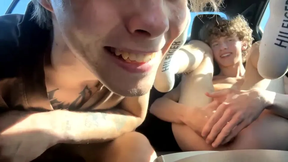 Twink Gets Railed In The Back Seat Of Car -