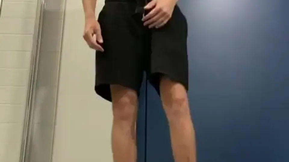 Twink in Mens Room Strips, Jerks, but no Cum 193