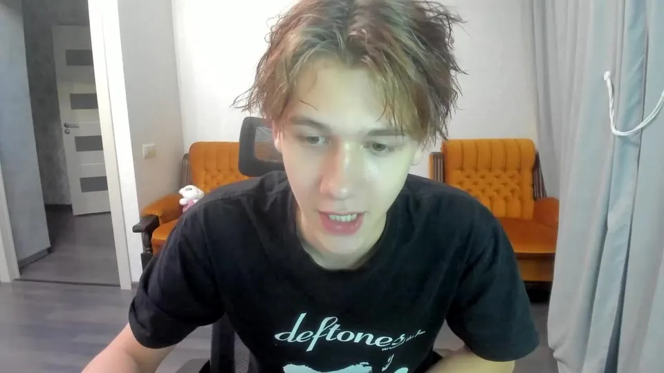 Twink Plays with Uncut Cock and Balls