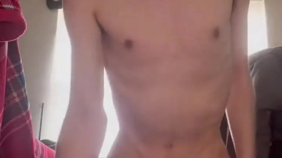 Twink riding huge fat dildo