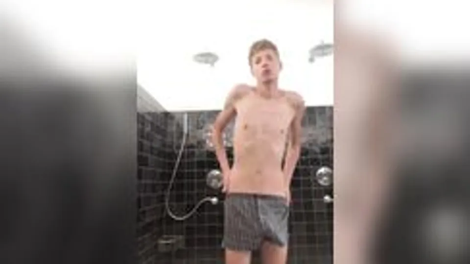 Twink showing his huge cock