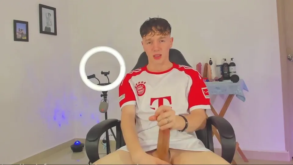 Twink with Huge Cock Eats your own Semen