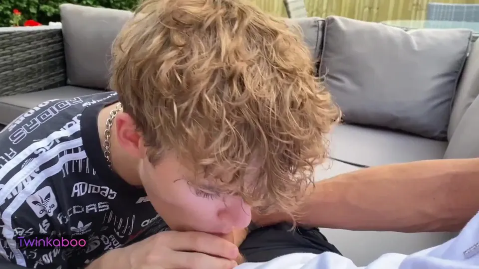 Twinks mouth is full of cum