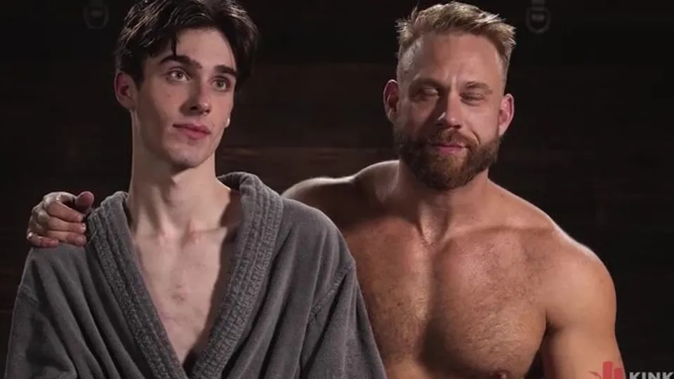 Two Daddies Use a Tied Up Twink