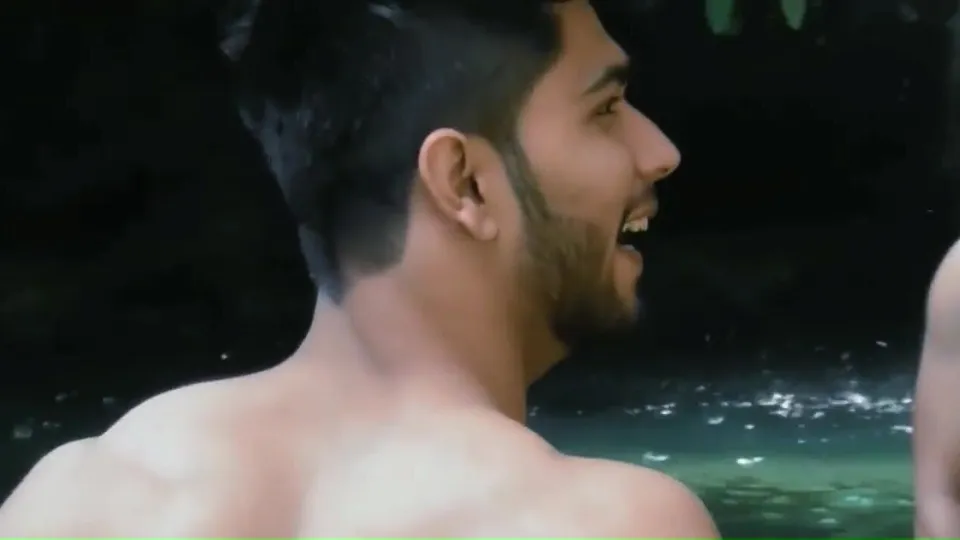 Two Indian guys enjoying naked at a waterfall - ThisVid.com