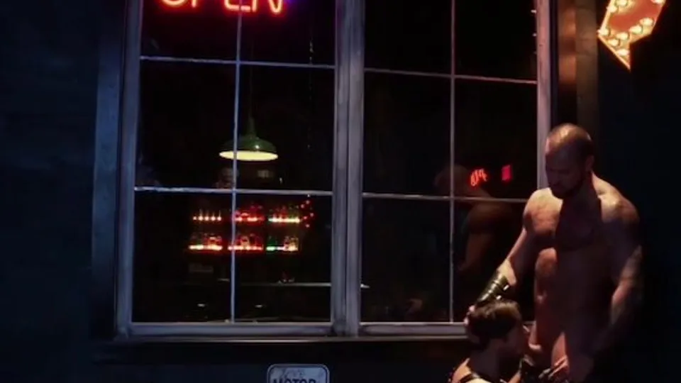 Two testesterone jocks fucking in leather in a bar - ThisVid.com