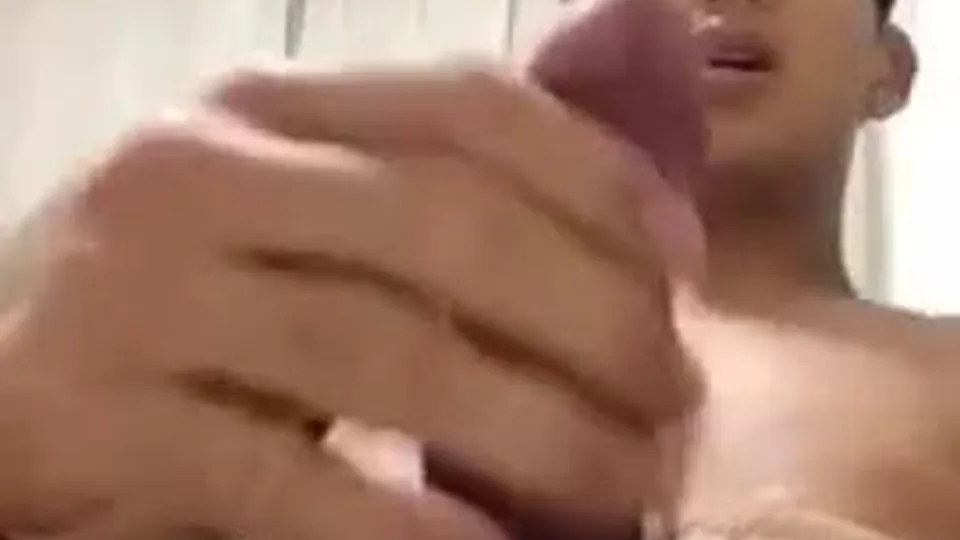 Up close college small dick big load