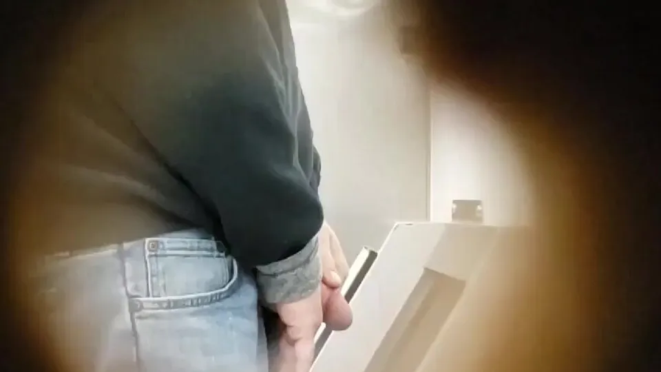 Urinal spy piss and jerk - ThisVid.com