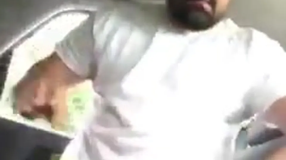 Vacuum repairman testing the equipment on his own cock - ThisVid.com