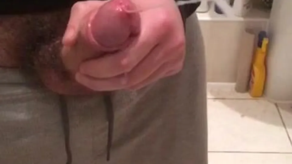 Very hot uncut slowmo cumshot