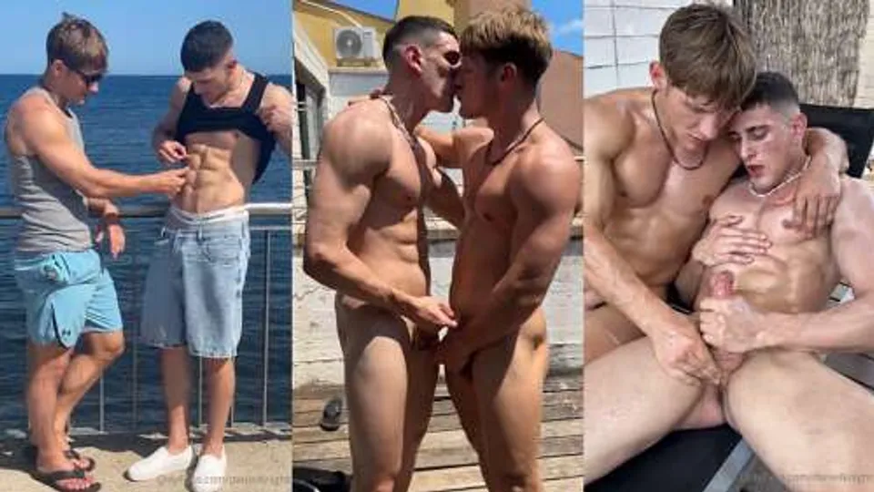 Viggo Sorensen (Daniel Knight) and Kito Shelby jerk off together by the water