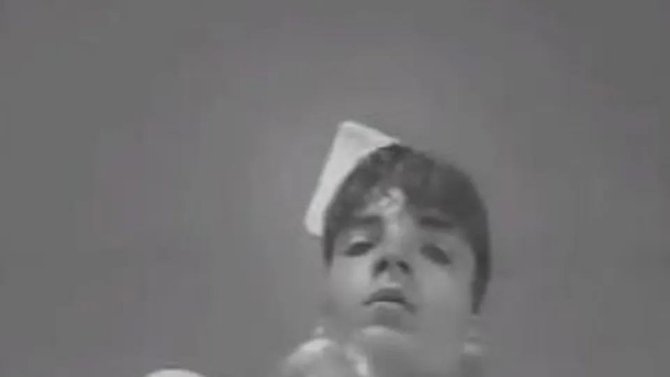 Vintage b/w camera splat as lad cums