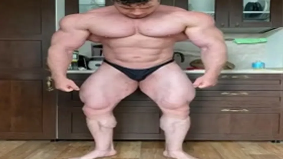 Muscular Russian Bodybuilder's First Time