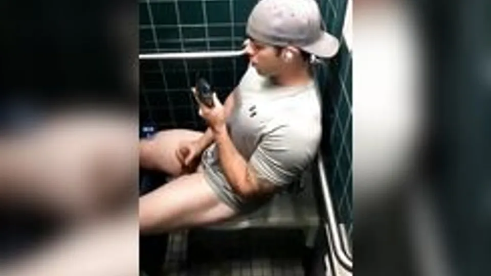 Voyeur Watching Porn Stud Toilet Spy