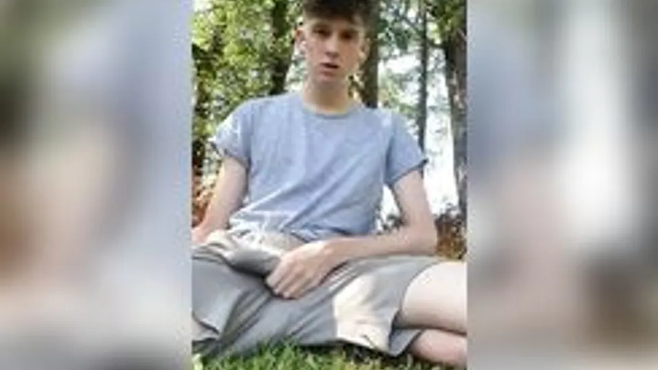 Twink Boys Masturbate and Cum Outside