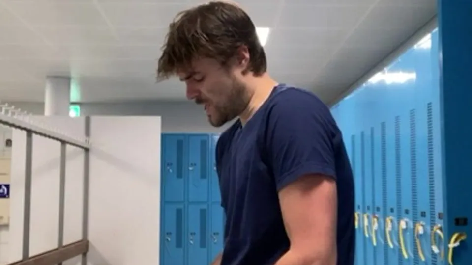Post-Workout Locker Room Masturbation