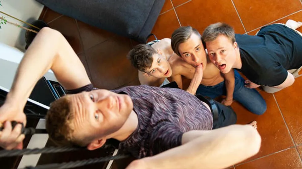 Group Masturbation with Hector, Radek, Robert, and Sam