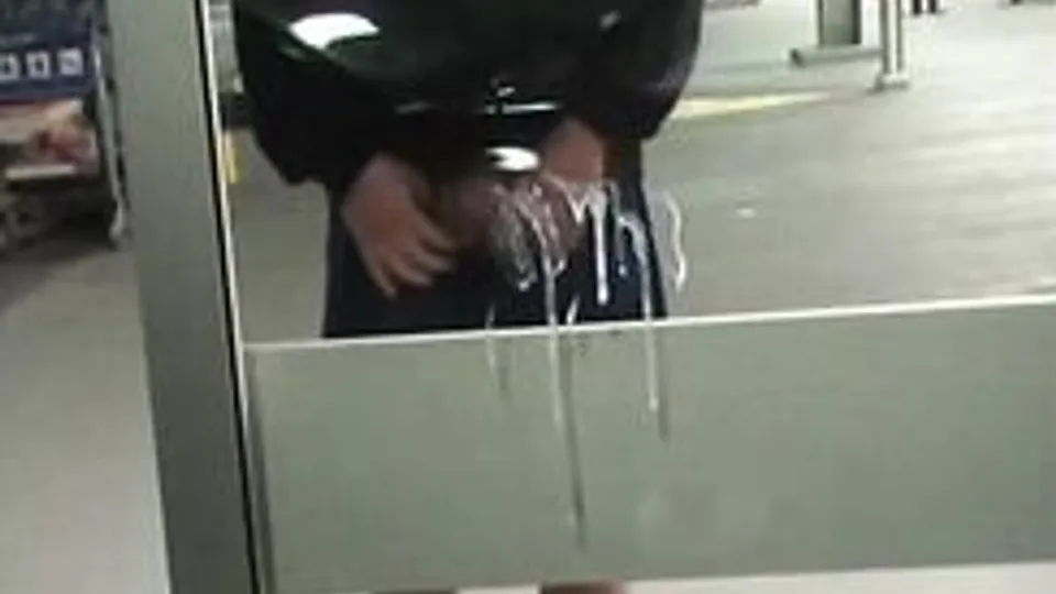 wanking in a garage
