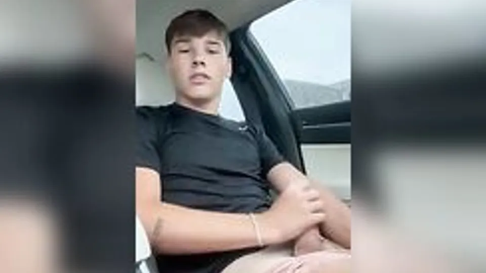 Wanks in his car twink gay porn
