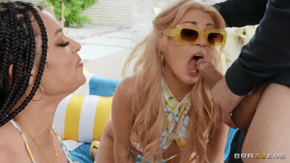 Watch Shameless bimbos breathtaking 3some video  - 2024