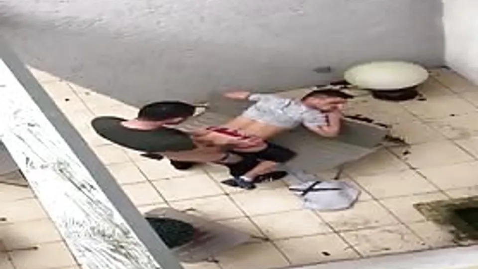 Watching how my neighbors fuck on the terrace