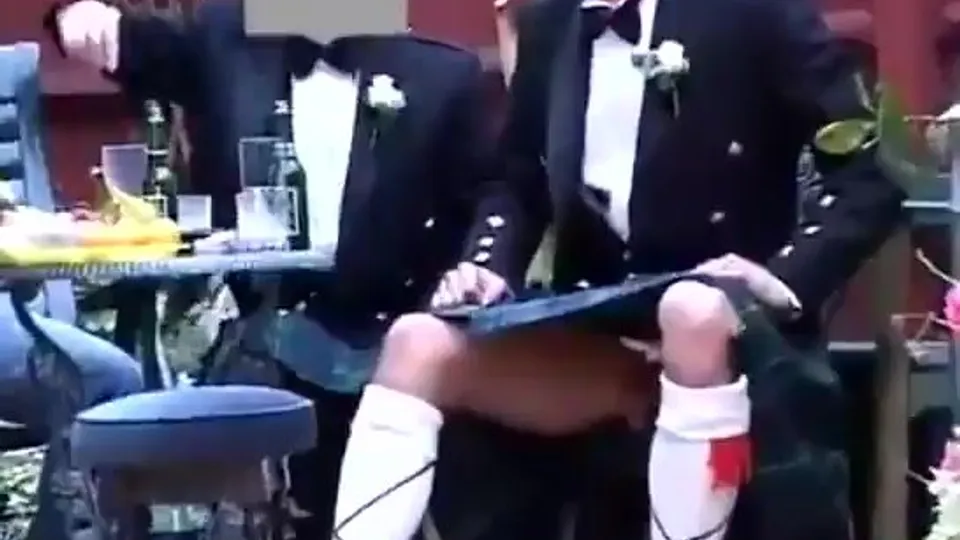 Kilt Flashing at Wedding