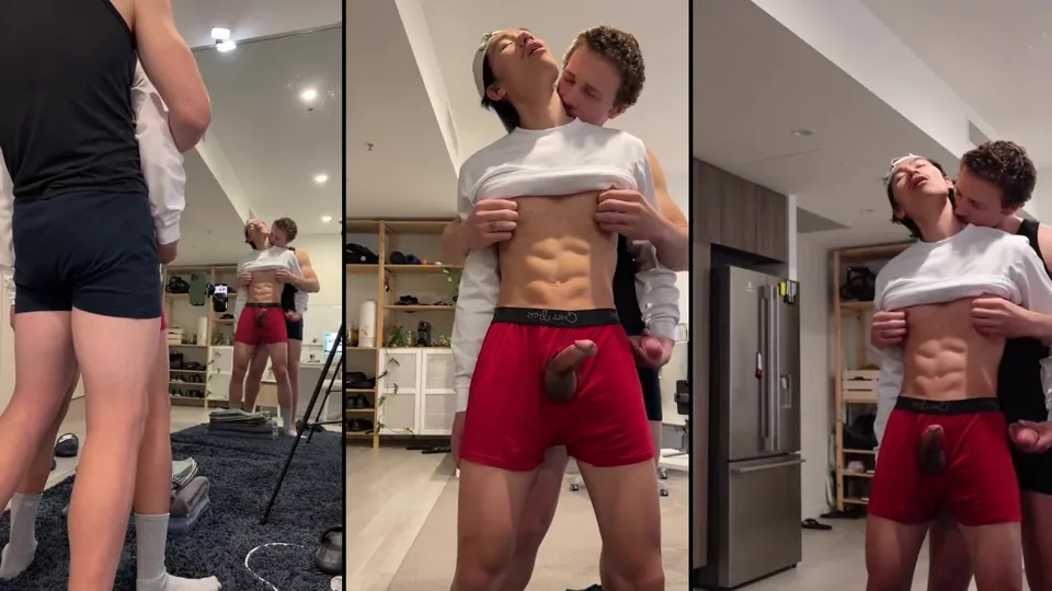 White Jock Fucks A Load Out Between Lean Asian's Legs - ThisVid.com