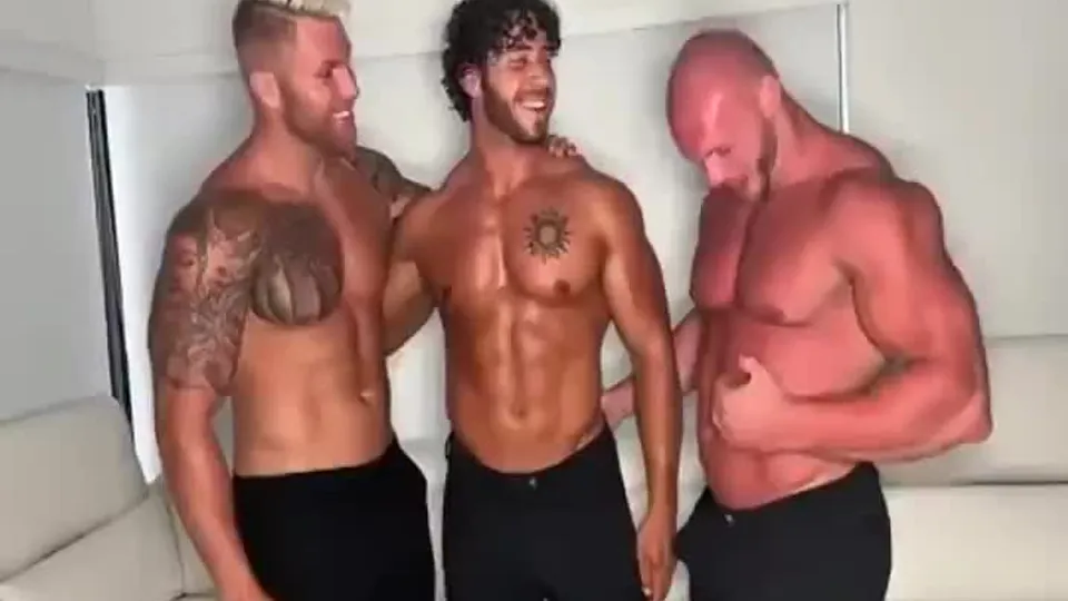 Muscular Bodybuilder Dominates