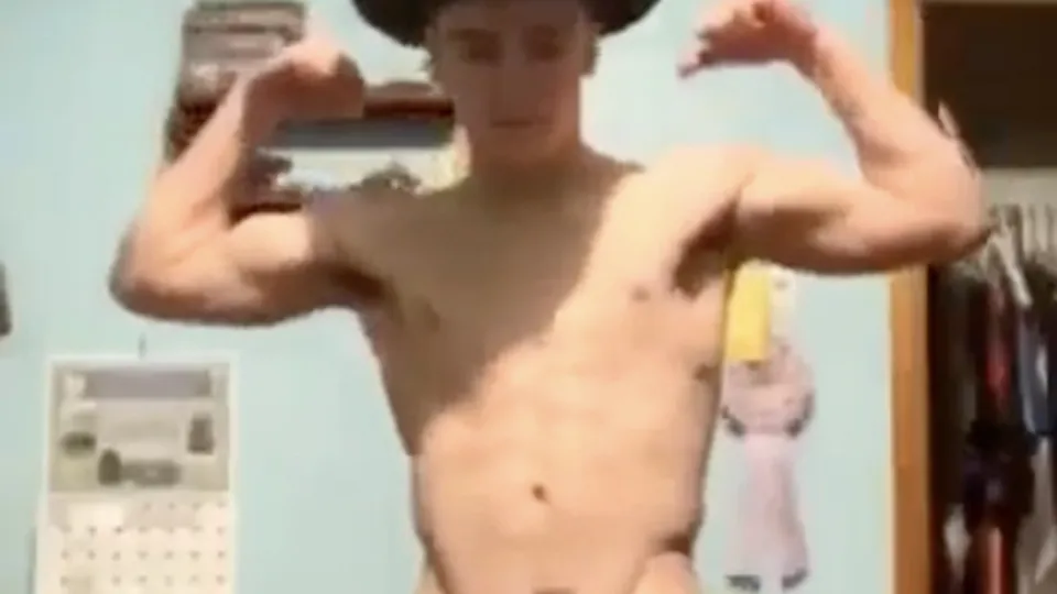Young cowboy showing off his hard cock & body - ThisVid.com
