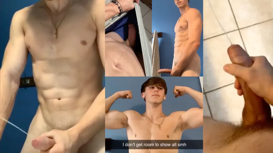 Young fit jock showing, stroking his cock and cumming - ThisVid.com
