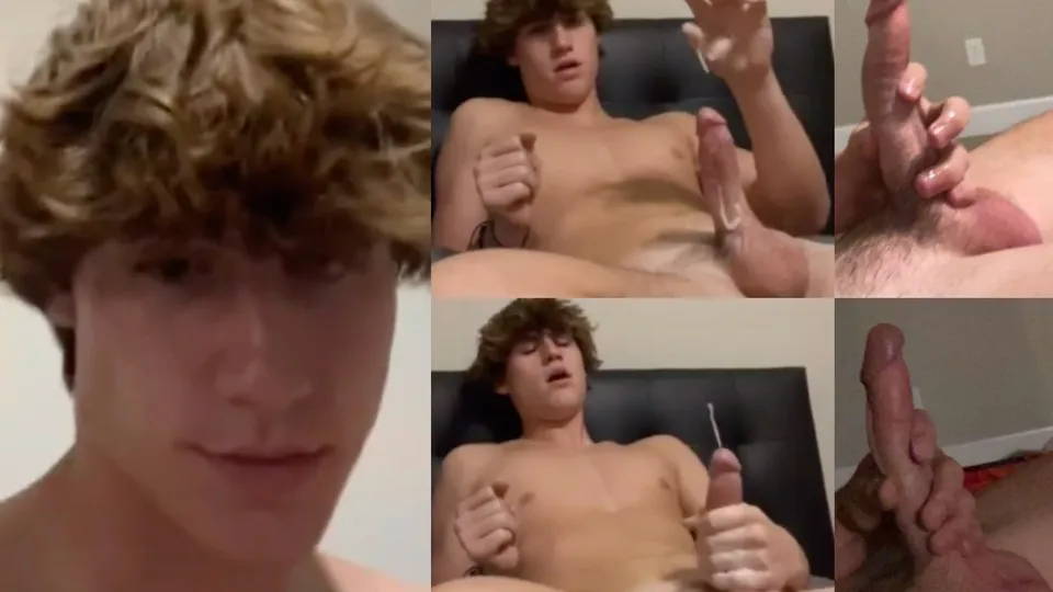 Young jock strokin his dick in his bed & cumming - ThisVid.com