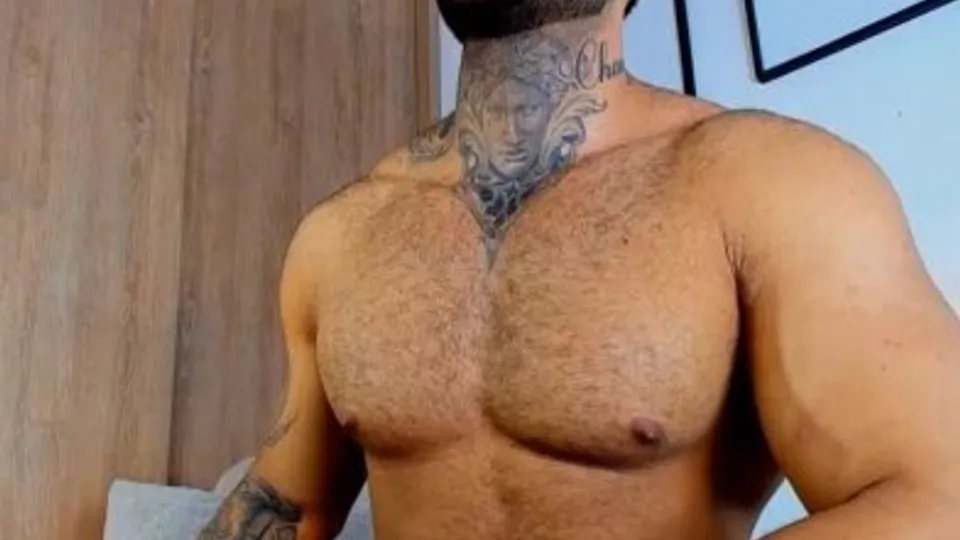 Muscular Gay Man Masturbates